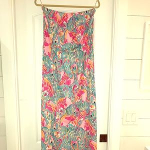 Lilly Pulitzer Maxi Dress, Peel and Eat Flamingo